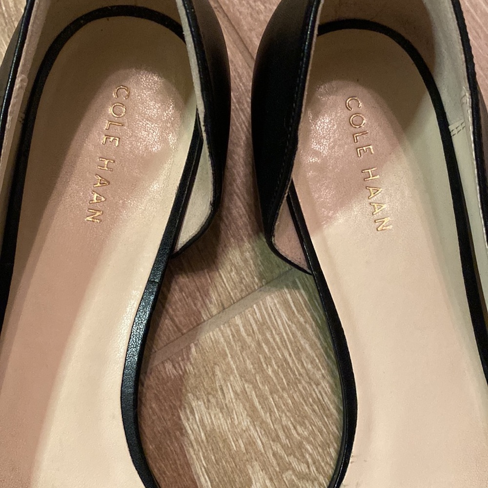 Cole Haan Black Suede and Leather Point D’orsay Flats - Picture 6 of 11
